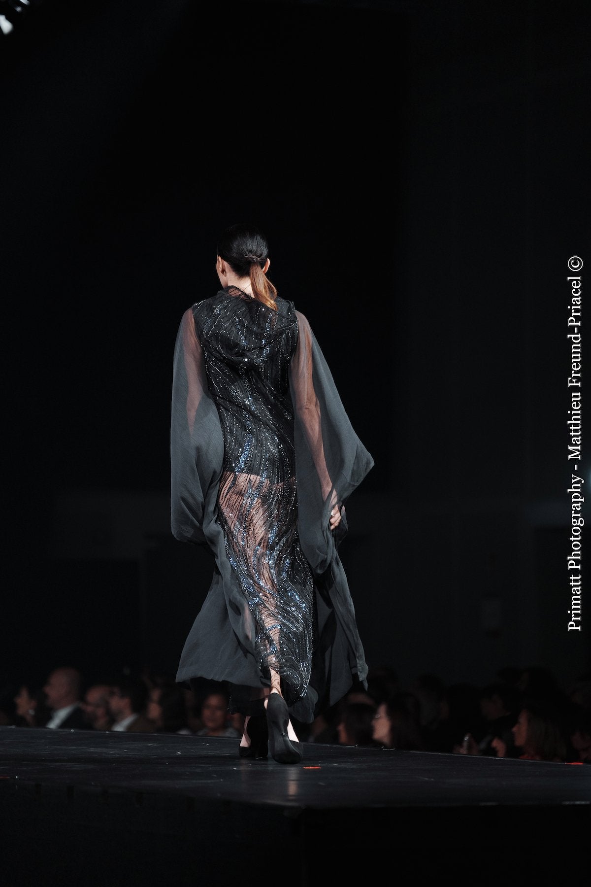 CALLISTO sheer cape gown