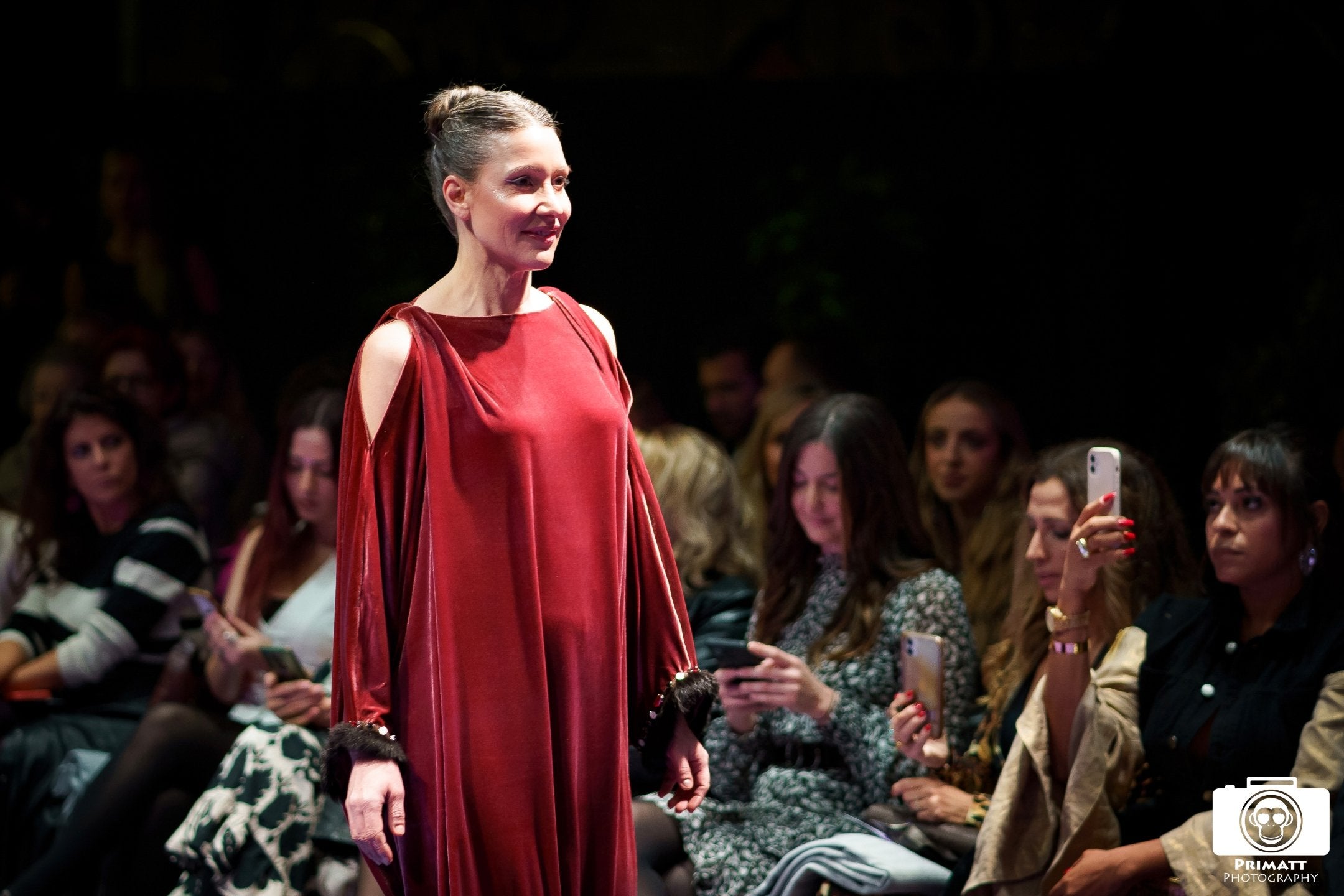 Velvet cape-effect maxi dress