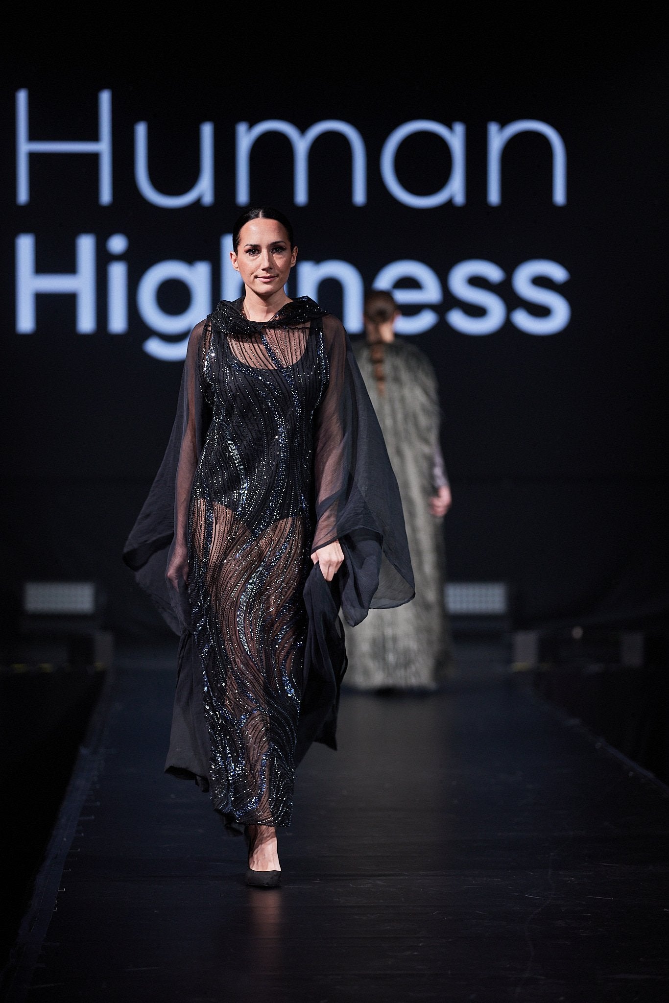 CALLISTO sheer cape gown