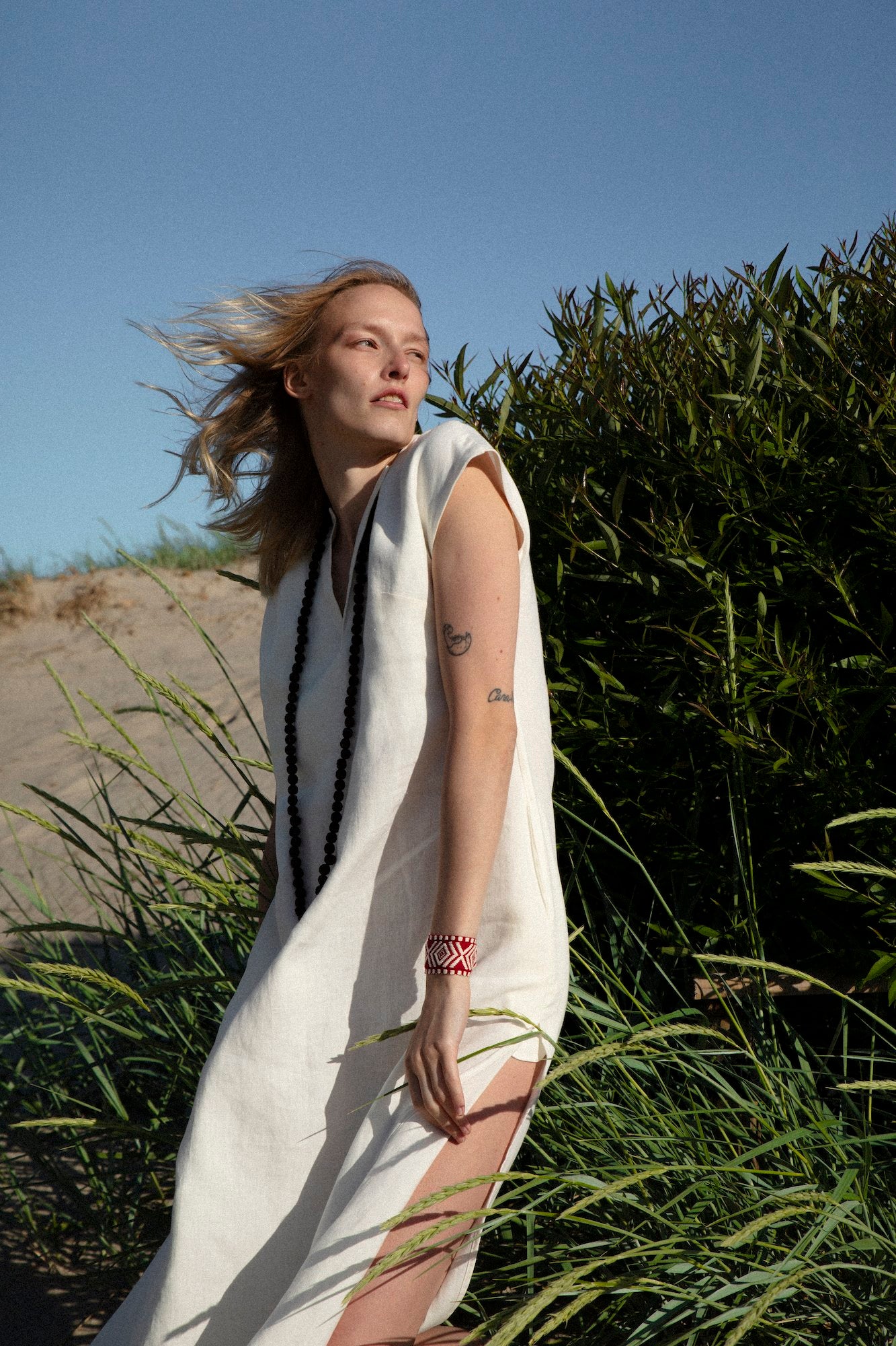 White Sack Organic Linen dress
