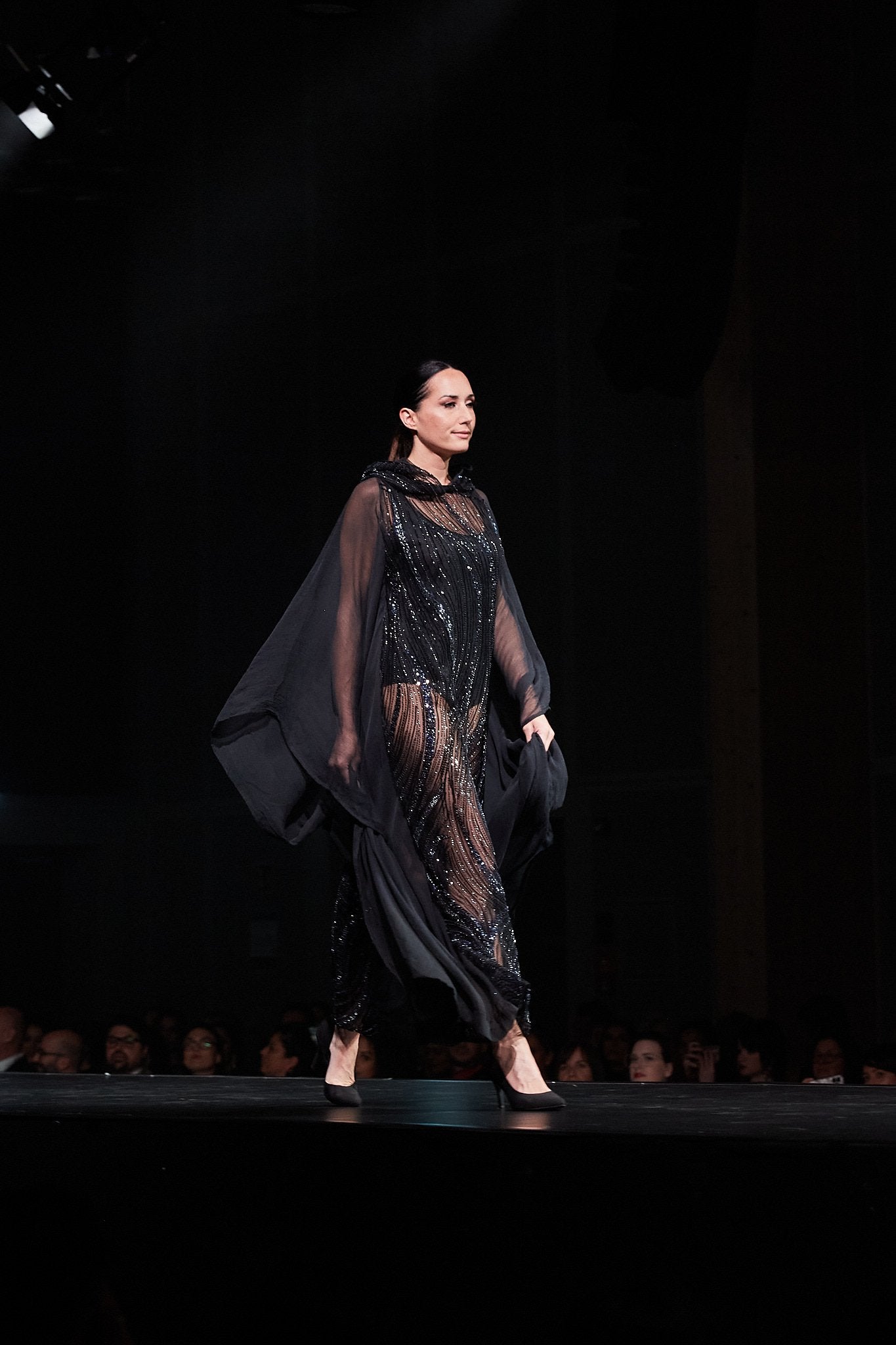 CALLISTO sheer cape gown